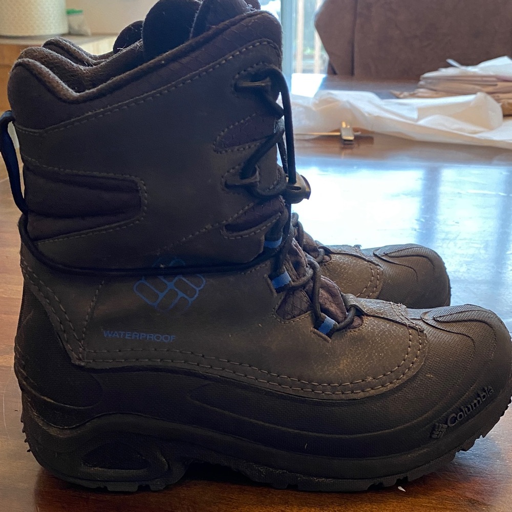 Columbia Kids Black and Blue Waterproof Boots